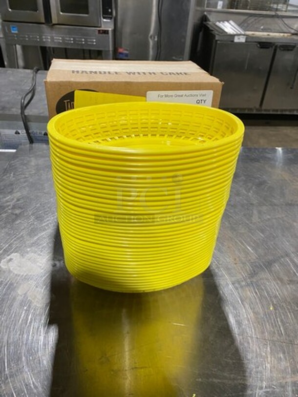 NEW! IN THE BOX! ALL ONE MONEY! 3DZ Tablecraft Yellow Poly Oval Fast Food Serving Baskets! - Image 2 of 5