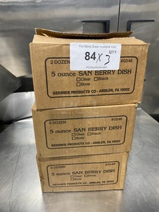 NEW! IN THE BOX! Gessner 5 OZ Black Poly Dessert Dish! 3x Your Bid!