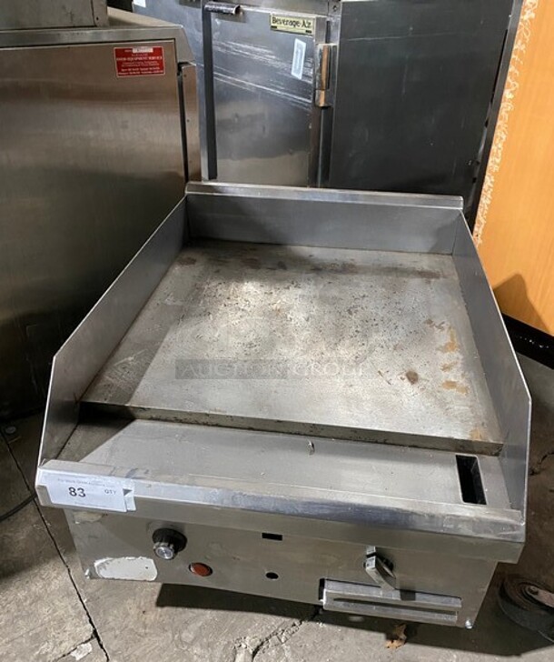 Commercial Countertop Natural Gas Powered Flat Top Griddle! With Back And Side Splashes! All Stainless Steel!