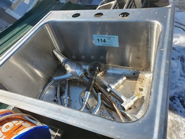 Stainless steel sink. 