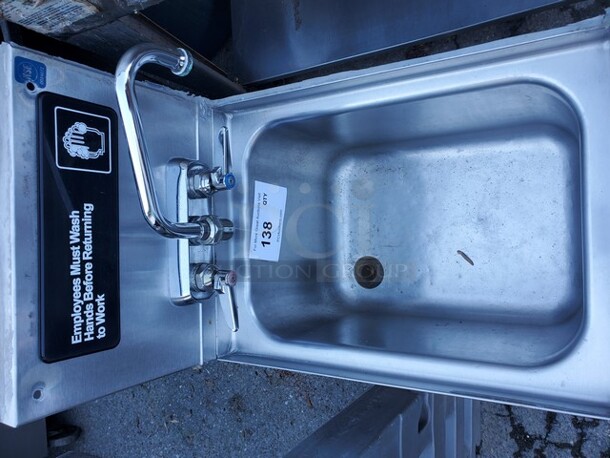 Stainless Steel Commercial Hand Sink with Gooseneck Faucet 12X19X29
