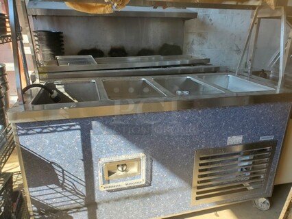 Duke HB4-1H/3C M 60" Hot/Cold Portable Buffet w/ (1) Hot Well & (3) Cold Sections, 115V/1PH, On Casters!