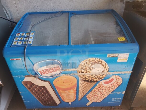 AHT RIO S 100 F Sliding Glass Top 2 Door Ice Cream Merchandiser