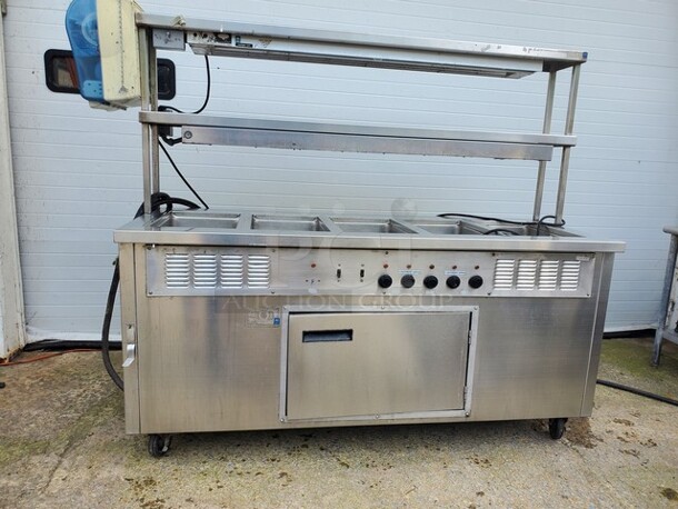 5 Bay Steam Table W/ overhead and warmers (See pictures for more details)  - Image 2 of 11