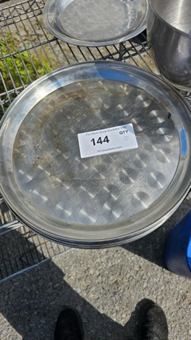 Lot of 10 Round Stainless Steel Trays - Image 2 of 2