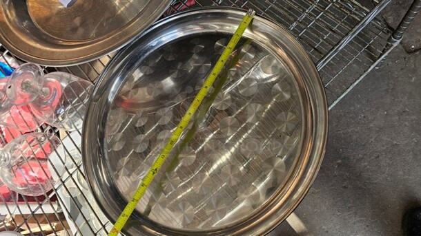 Lot of 6 Round Stainless Steel Trays - Image 3 of 3