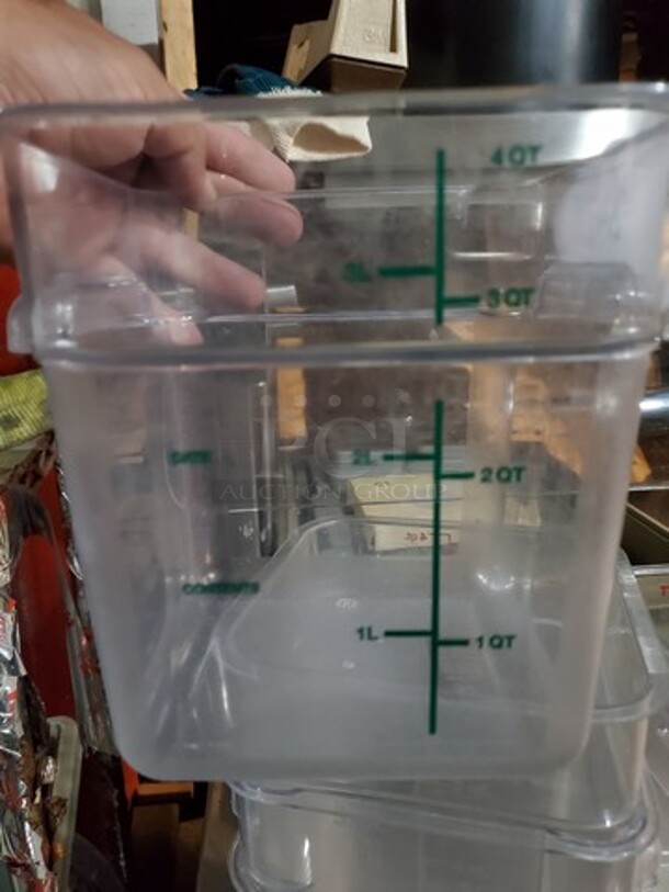 Lot of (4) Plastic 4 Qt Food Storage Containers - Image 2 of 4