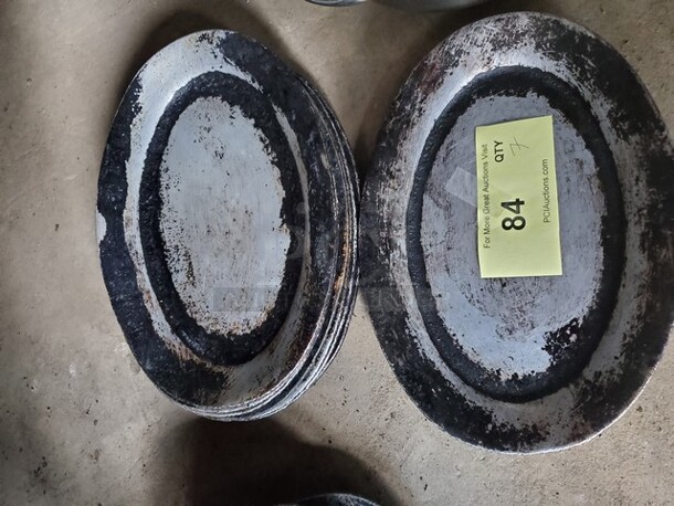 Lot of 7 Aluminum Sizzler Platters - Image 1 of 1