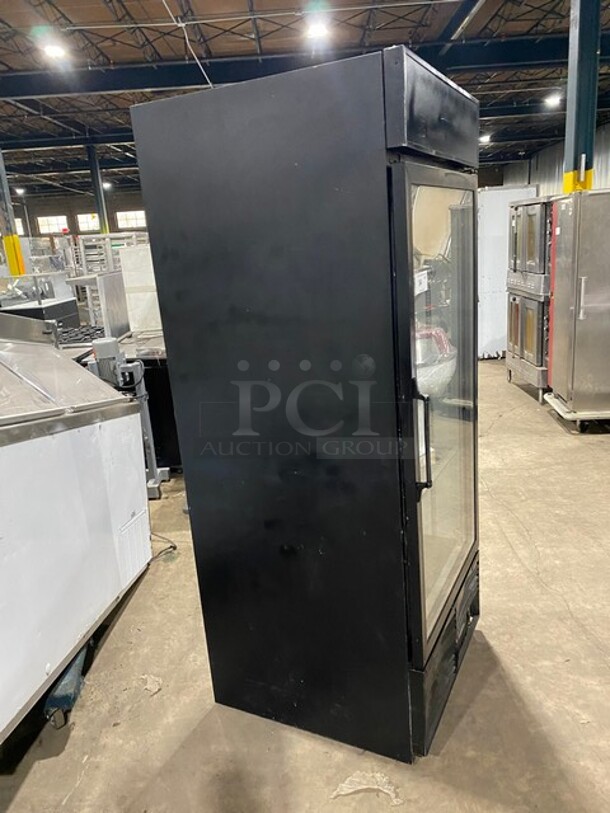 SWEET! Habco One Door Glass Reach In Cooler Merchandiser! With Poly Coated Racks! Model ESM28 Serial 28034489! 115V 1 Phase! - Image 2 of 8