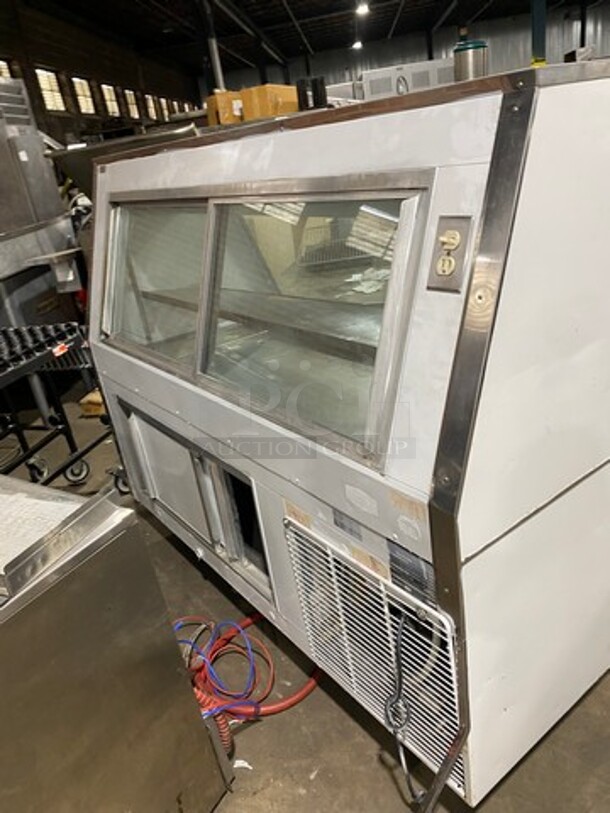 McCray Refrigerated Deli Display Case Merchandiser! With Slanted Front Glass! With Sliding Rear Access Glass Doors! With Stainless Steel Shelf! Model: SCCFS356 SN: 954354411 115V - Image 3 of 8