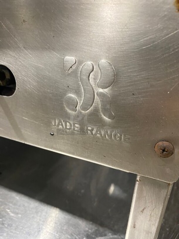 Jade Range Commercial Countertop Natural Gas Powered Flat Top Griddle! With Back And Side Splashes! All Stainless Steel! On Small Legs! - Image 7 of 8