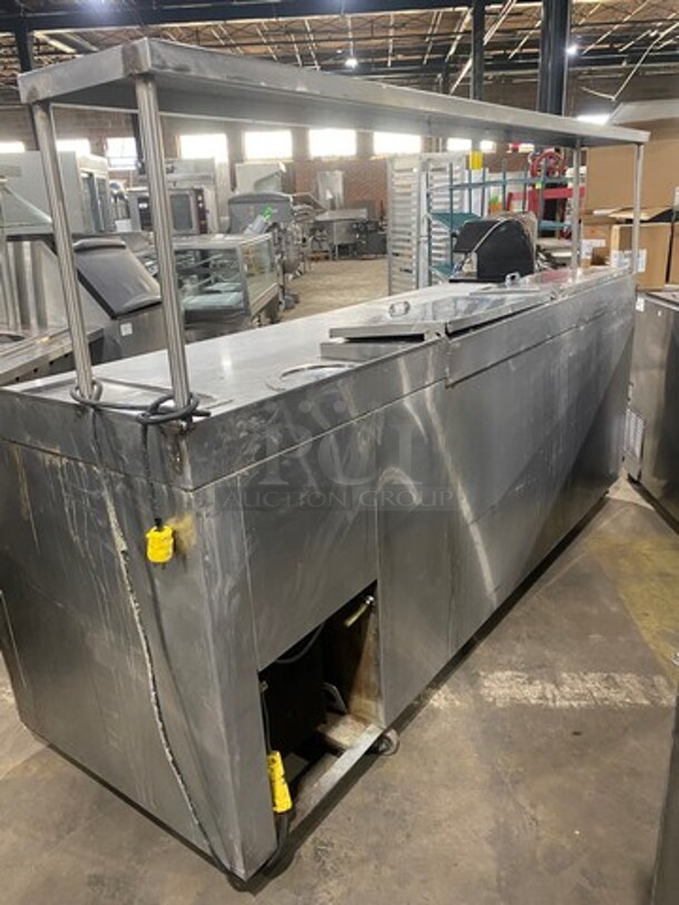 Commercial Refrigerated Pizza Prep Table! With Marble Top! With Overhead Shelf! With 4 Door Underneath Storage Space! All Stainless Steel! - Image 4 of 10