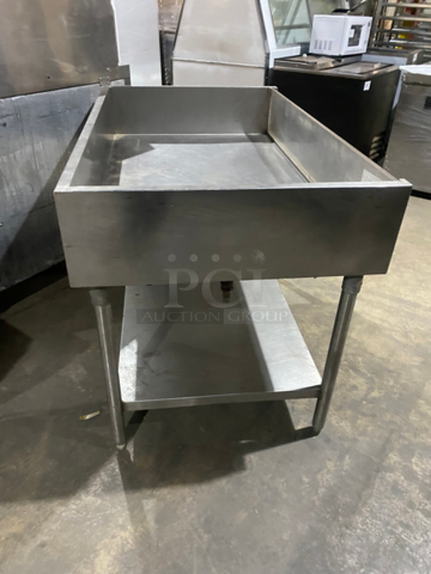All Stainless Steel Ice Bin Display Merchandiser! With Drain! Great For Seafood/ Drinks/ Cut Fruit Etc! With Storage Area Underneath! On Legs! - Image 3 of 8
