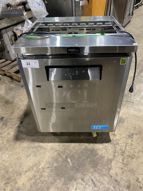 Turbo Air Refrigerated Salad Bar Island! Single Door Storage Space Underneath! All Stainless Steel! On Legs! Model: MST28711S