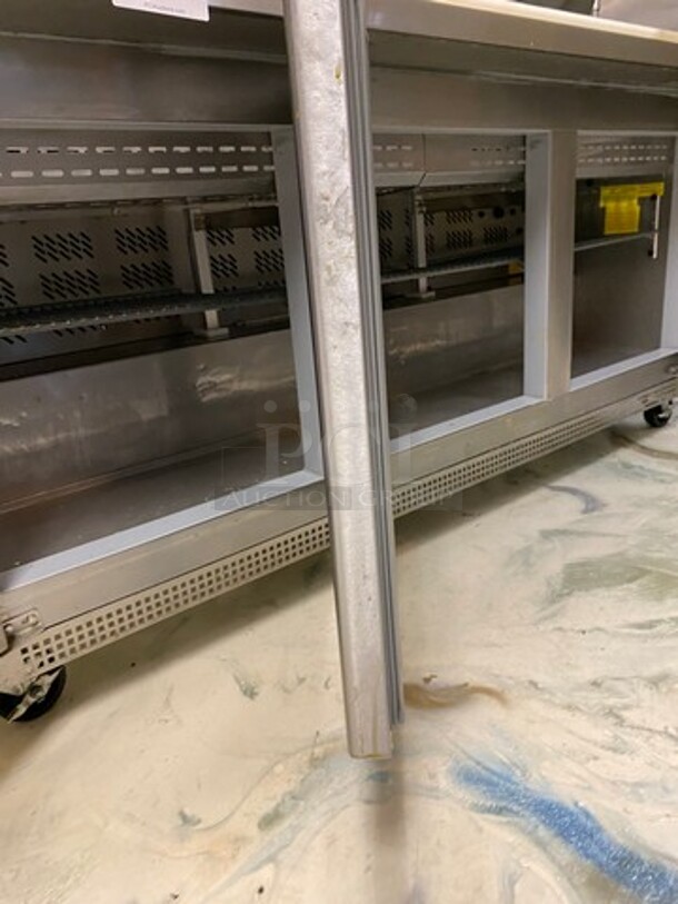 LATE MODEL! 2022 Asber Commercial Refrigerated Sandwich Prep Table! With Commercial Cutting Board! With 3 Door Underneath Storage Space! All Stainless Steel! On Casters! WORKING WHEN REMOVED! Model: APTM7230HC SN: 8102495185 115V 60HZ 1 Phase - Image 6 of 9