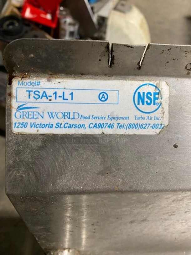 Green World Commercial Single Compartment Dish Washing Sink! With Single Side Drain Board! With Faucet And Handles! With Back Splash! All Stainless Steel! On Legs! Model: TSA1L1 - Image 9 of 9