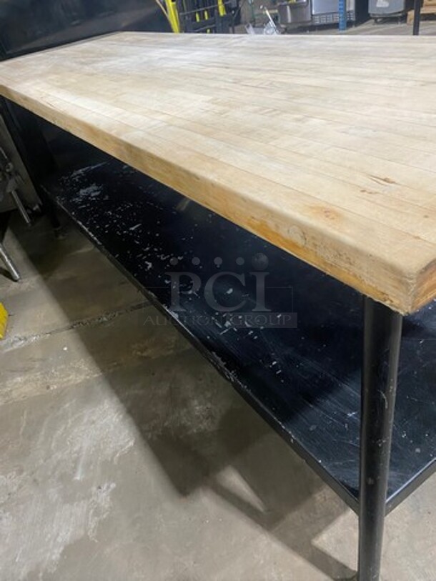 Commercial Butcher Block Table! With Storage Space Underneath! With Single Drawer! Stainless Steel Body! On Legs! - Image 4 of 9