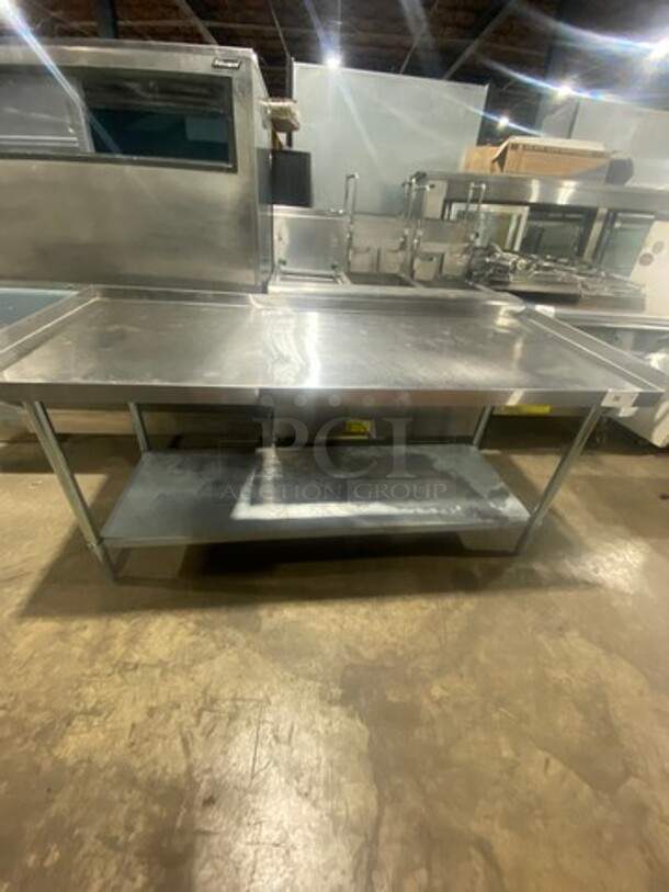 Solid Stainless Steel Work Top/ Prep Table! With Storage Space Underneath! On Legs! - Image 1 of 7