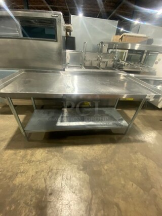 Solid Stainless Steel Work Top/ Prep Table! With Storage Space Underneath! On Legs!