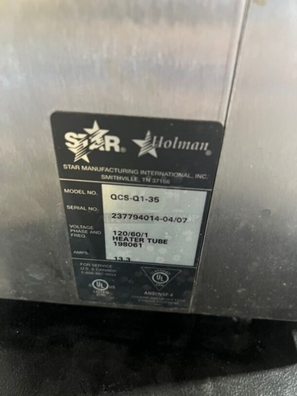 Holman QCS Commercial Countertop Conveyor Toaster! All Stainless Steel! Model: QCSQ135 SN: 2377940140407 120V 60HZ 1 Phase - Image 6 of 7