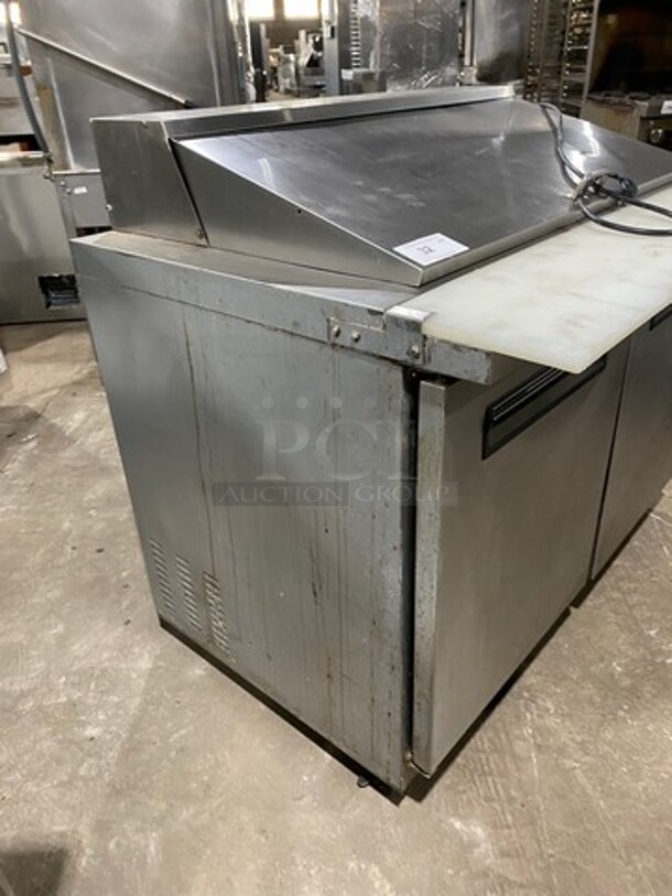 Maxx Cold Commercial Refrigerated Sandwich Prep Table! With Commercial Cutting Board! With 2 Door Storage Space Underneath! Poly Coated Racks! All Stainless Steel! On Casters! Model: MXCR48M SN: 440100 115V 60HZ 1 Phase - Image 2 of 9