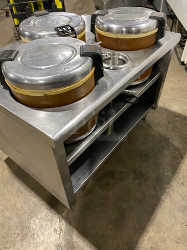 FAB! Amko Commercial Rice Warmer/ Holder Station! On Custom Made Equipment Stand! All Stainless Steel! On Legs! Model: SEJ21000 SN: AW211118 120V - Image 4 of 10