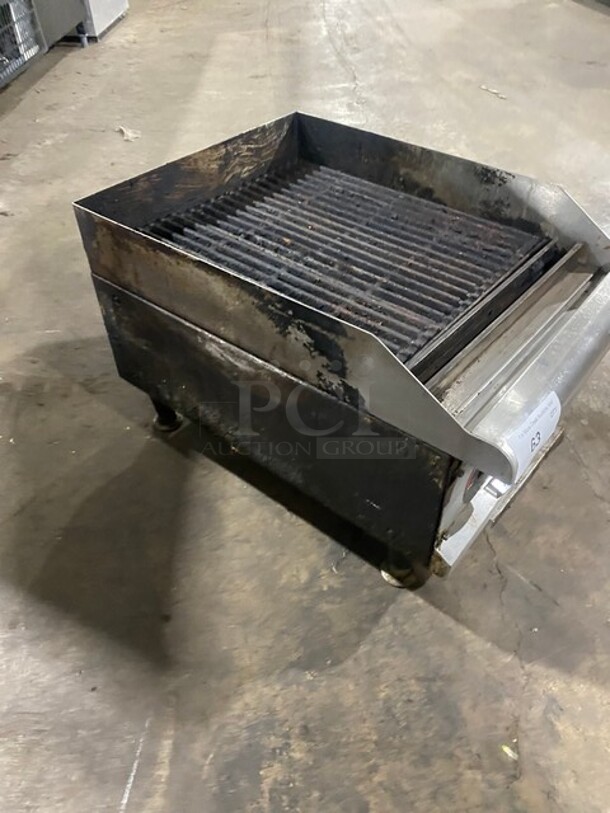 APW Wyott Commercial Countertop Natural Gas Powered Char Broiler Grill! With Back & Side Splashes! All Stainless Steel! On Small Legs! - Image 2 of 7
