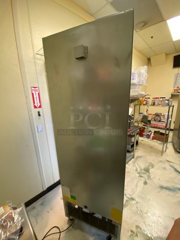 LATE MODEL! 2021 Asber Commercial Single Door Reach In Freezer! With Poly Coated Racks! All Stainless Steel! On Casters! WORKING WHEN REMOVED! Model: ARF23HFHC SN: 8102349138 115V 60HZ 1 Phase - Image 3 of 8