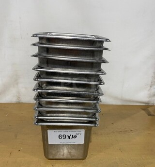 Stainless Steel Steam Table/ Prep Table Food Pans! 10X Your Bid!