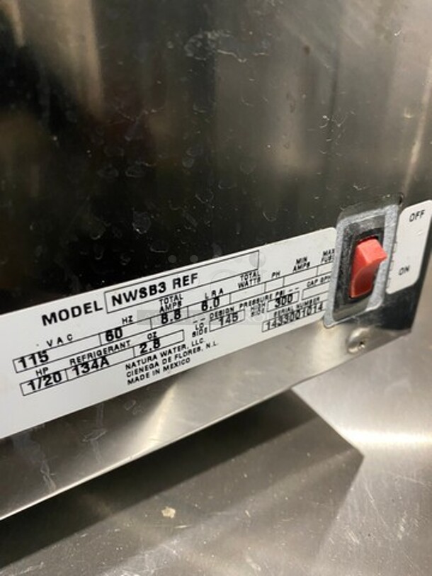 Natura Commercial Countertop 3 Tap Beverage Cooler/ Dispenser! With Drip Tray! All Stainless Steel! Model: NWSB3REF SN: 1433001014 115V 60HZ - Image 6 of 10