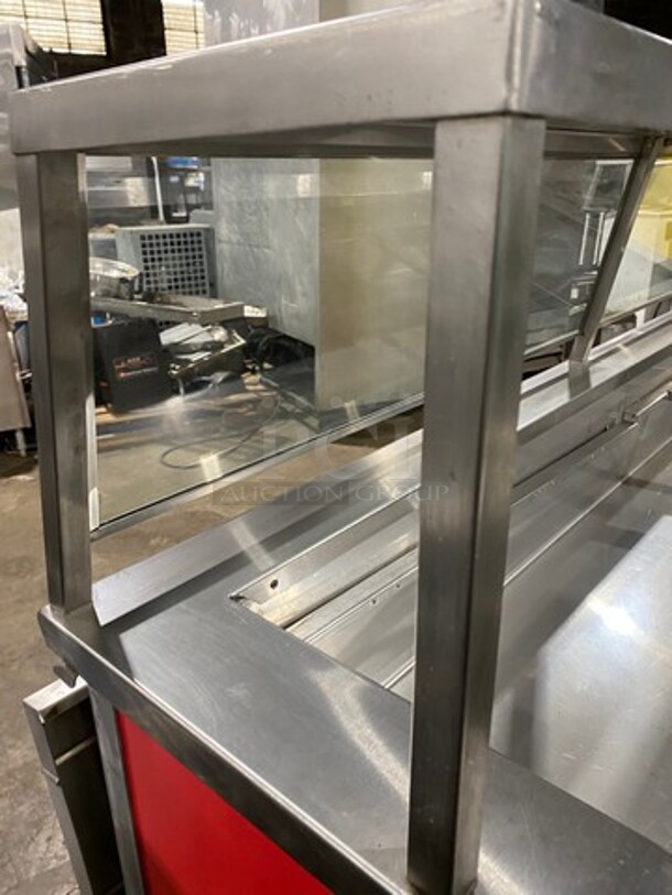 NICE! Atlas Metal Commercial 5 Bay Refrigerated Salad Bar/Cold Pan! With Sneeze Guard! With Lowering Prep Line! All Stainless Steel! On Casters! Model: BLC5RM SN: 80353 120V 60HZ 1 Phase - Image 8 of 9