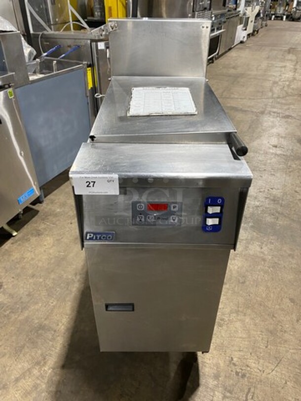 NICE! Pitco Electric Powered Commercial Pasta Cooker/ Rethermalizer! With Backsplash! All Stainless Steel! On Casters! Model: SRTE SN: E16KD086094 208V 60HZ 1 Phase
