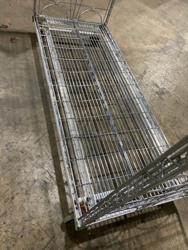 Commercial Metal 3 Tier Wire Shelf! On Casters! - Image 4 of 5