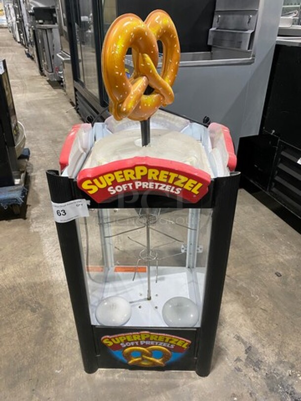 CUTE! J&J Commercial Countertop Pretzel Display Merchandiser! With Metal Pretzel Holder Rack! Model: 2000