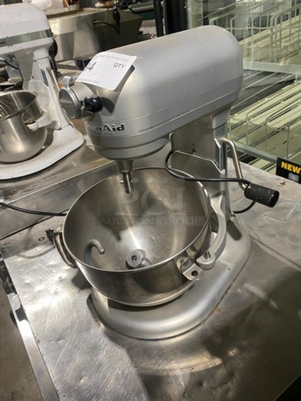 Kitchen Aid Countertop Planetary Mixer! With Mixing Bowl! With Spiral Hook And Whisk Attachment! - Image 3 of 7