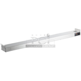 2 BRAND NEW IN BOX! ServIt 423SWI60CP Stainless Steel Commercial 60" High Wattage Strip Warmer with Adjustable Infinite Controls and Cord. 120 Volts, 1 Phase. 2 Times Your Bid!