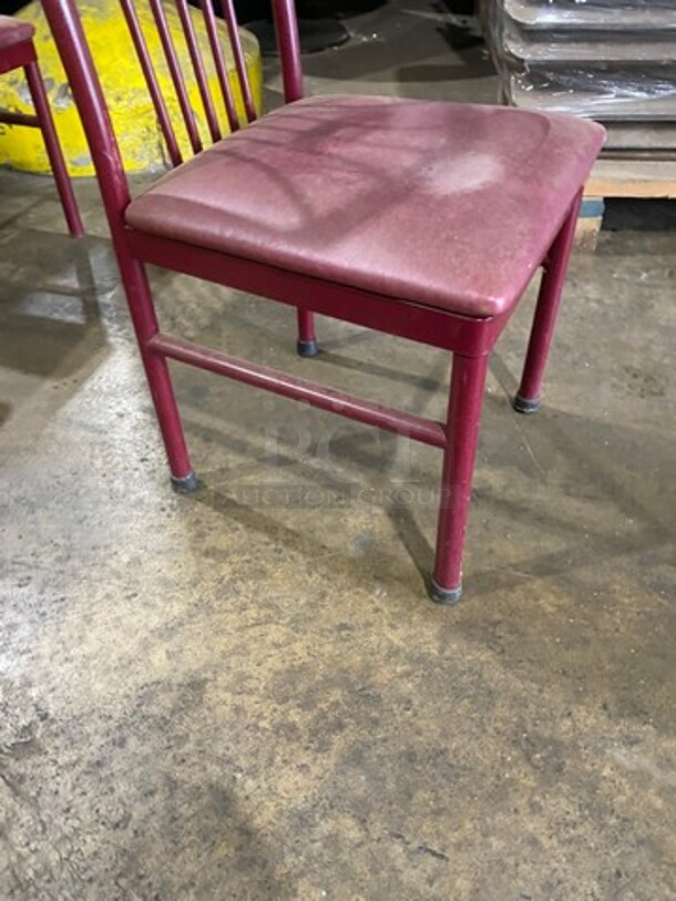 Red Cushioned Chair! With Red Metal Body! 10x Your Bid! - Image 7 of 7