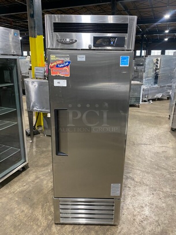 Turbo Air Commercial Single Door Reach-In Freezer! With Poly Coated Racks! Solid Stainless Steel! Maximum Series Model: MSF23NM SN: NF23309052 110/120V 60HZ 1 Phase