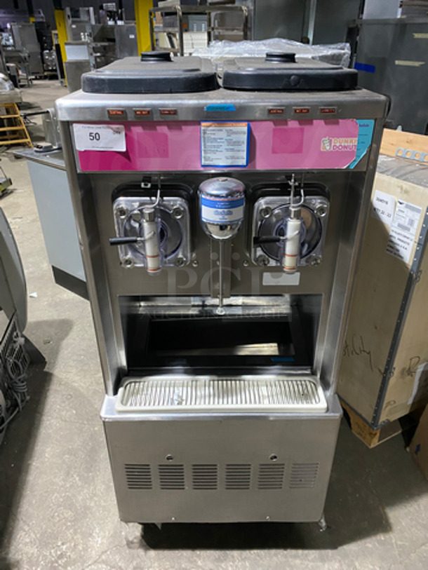 Taylor Commercial 2 Flavor Frosty/Coolatta/Slushie Making Machine! With Milkshake Mixing Attachment! All Stainless Steel! On Casters! Model: 342D27 SN: K6106162 208/230V 60HZ 1 Phase