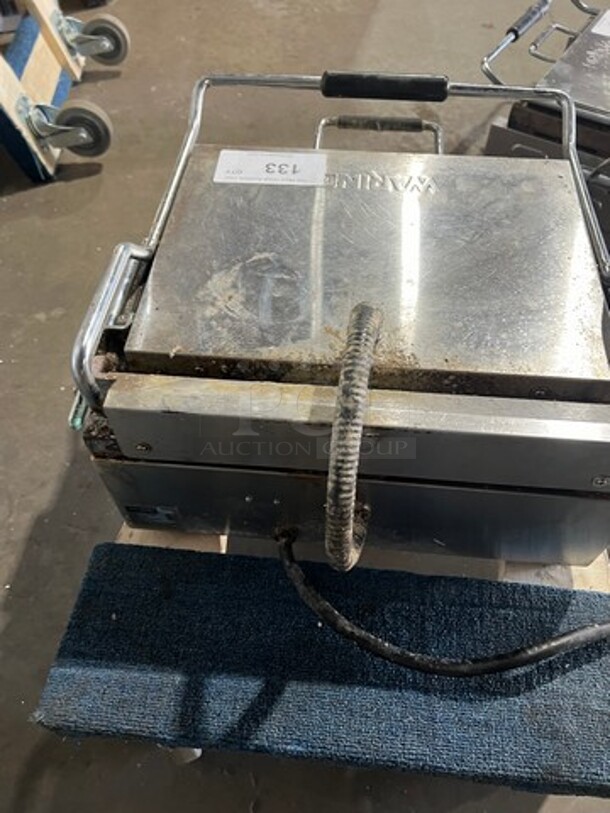 Waring Commercial Countertop Panini/Sandwich Tostato Supremo Grill! All Stainless Steel! Press With Flat Surface! Model: WFG250 120V - Image 4 of 5