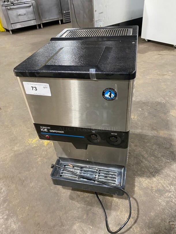 WOW! Late Model Hoshizaki Commercial Countertop Refrigerated Ice Maker/Dispenser And Water Dispenser! All Stainless Steel! On Legs! Model: DCM270BAH SN: P25525D 115-120-V   - Image 1 of 8