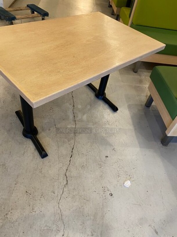 NICE! Wooden Top Rectangular Table! With Black Metal Base! 3x Your Bid! - Image 4 of 8