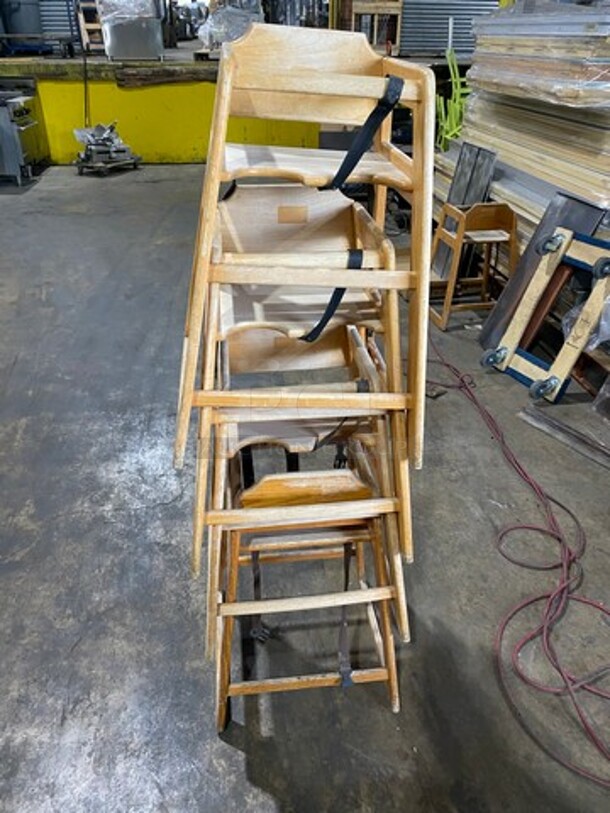 Wooden Highchair! With Child Safety Straps! 5x Your Bid!