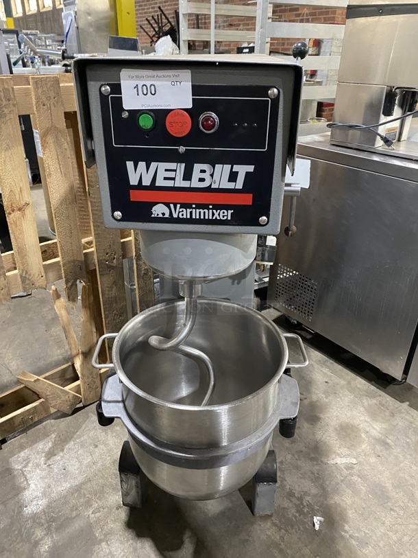 NICE! Welbilt Varimixer Commercial 40 Qt Planetary Mixer! With Mixing Bowl And Hook Attachment! Model: W40 SN: 6913030002EA! 208V 3 Phase! - Image 1 of 10