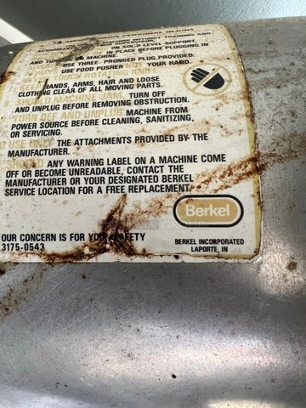 Berkel Commercial Countertop Deli/ Meat Slicer! All Stainless Steel! WORKING WHEN REMOVED! - Image 7 of 7