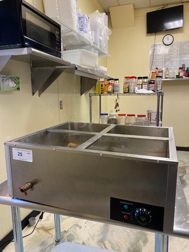 Andiqi Commercial Countertop Electric Powered 4 Well Food Warmer/ Bain Marie! Stainless Steel! WORKING WHEN REMOVED! Model: DTC4P150 110V