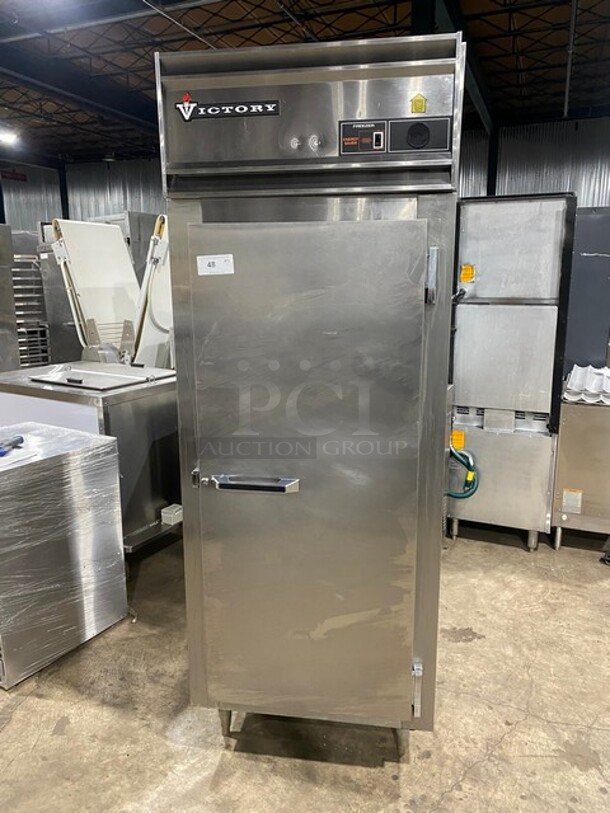 Victory Commercial Single Door Reach In Freezer! All Stainless Steel! On Legs! Model: FS1DS7EW SN: B0380890 115V 60HZ 1 Phase