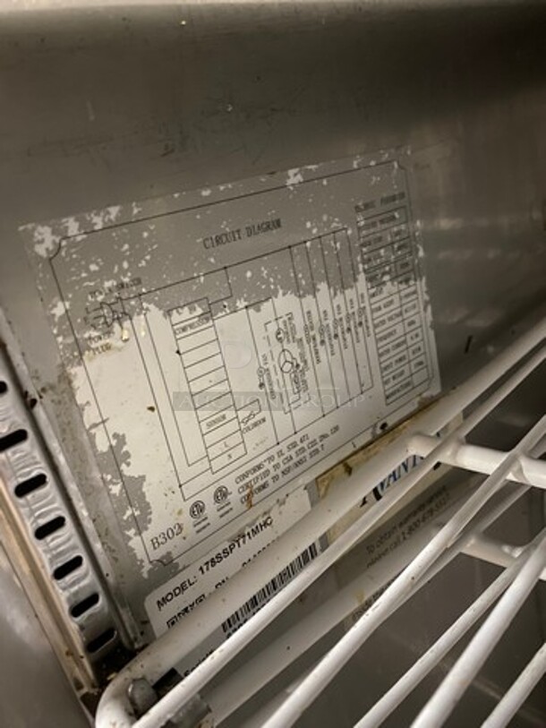 Avantco Commercial Refrigerated Sandwich Prep Table! With 3 Door Underneath Storage Space! Poly Coated Racks! All Stainless Steel! On Casters! Model: 178SSPT71MHC 115V - Image 8 of 9