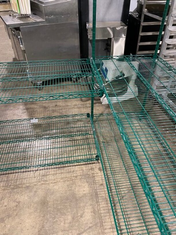 Metro 4 Tier "L" Shaped Shelf! On Legs! BUYER MUST DISMANTLE! PCI CANNOT DISMANTLE FOR SHIPPING! PLEASE CONSIDER FREIGHT CHARGES! - Image 8 of 9