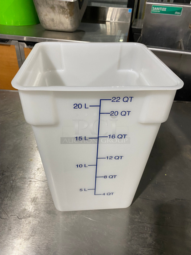 NEW! Carlisle 22Qt White Poly Food Containers! 6 Containers In Box! 6x Your Bid! - Image 3 of 6